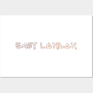 IRON TEXT || EAST LONDON (WHITE) Posters and Art